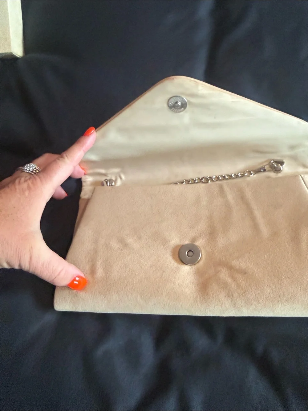 Beige Envelope Clutch Bag - Neutral Women's Evening Bag